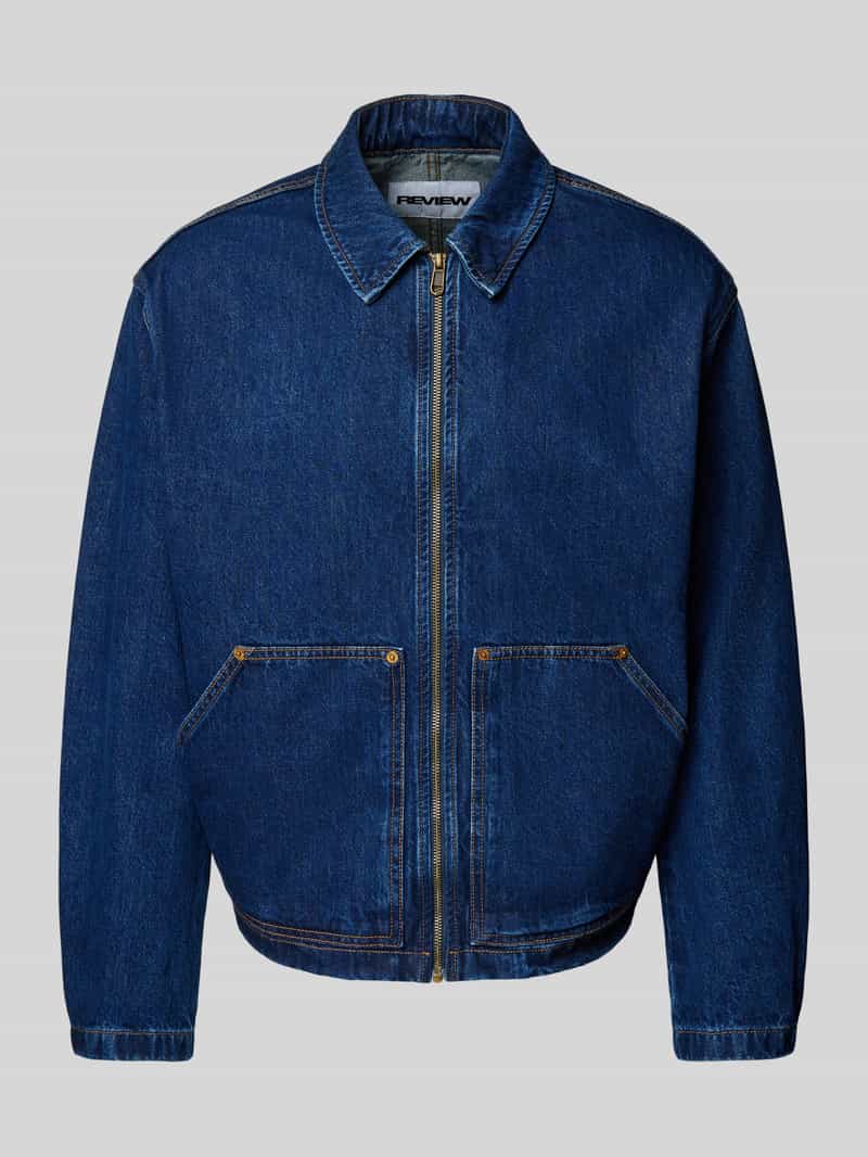REVIEW Relaxed fit jeansjack met borstzak