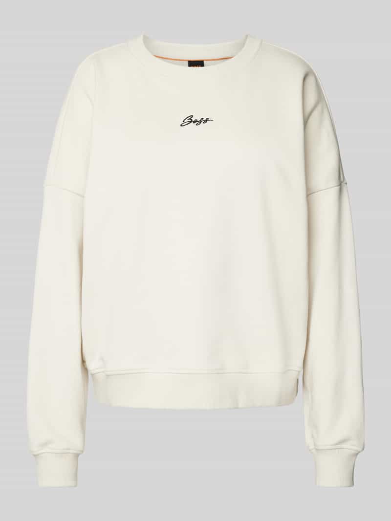 Boss Orange Sweatshirt met labelstitching model ´Esweaty'