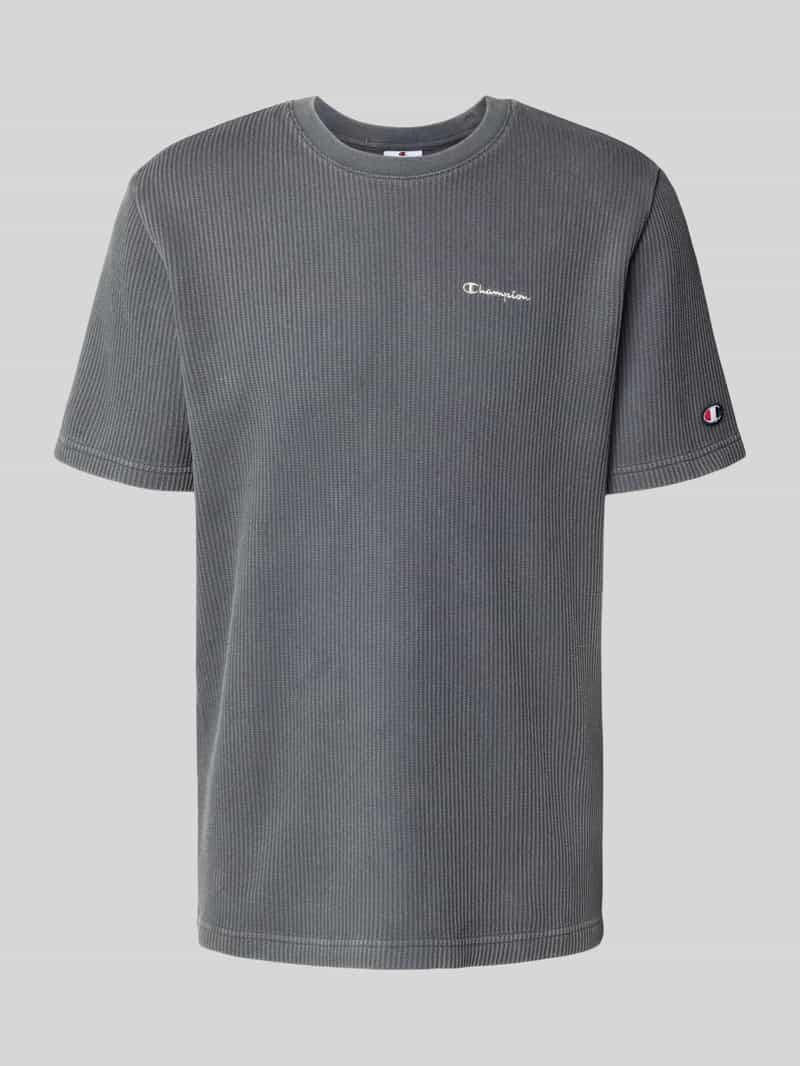 Champion T-shirt met logostitchings en ronde hals