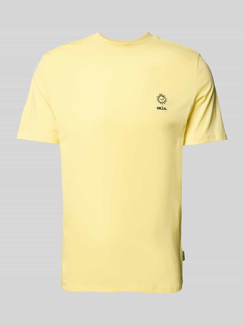 Blend T-shirt met motief- en statementstitching model 'JANUS'