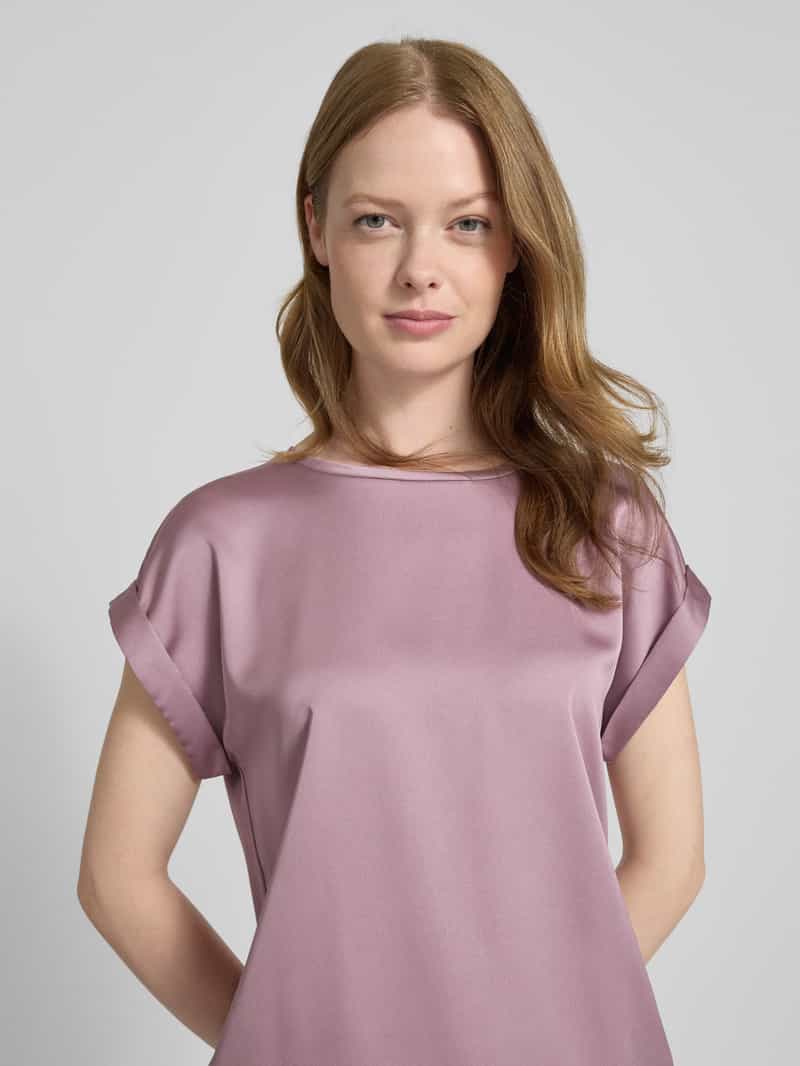 Vila Blouseshirt van satijn met ronde hals model 'ELLETTE'
