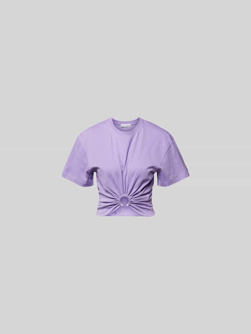 Kort t-shirt met rimpelingen