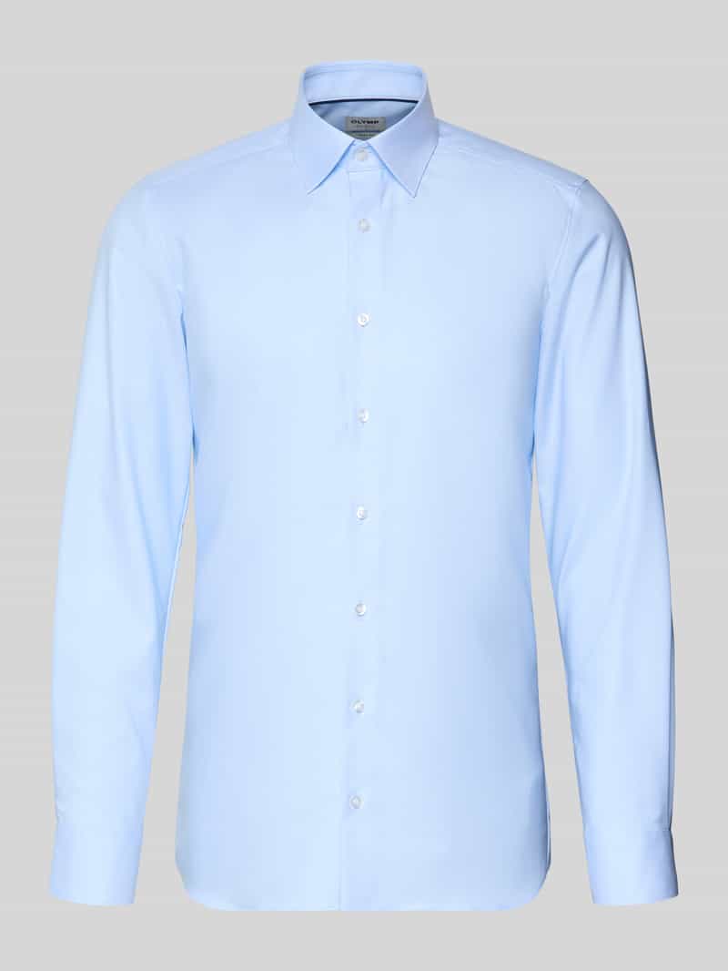 slim fit zakelijk hemd van twill