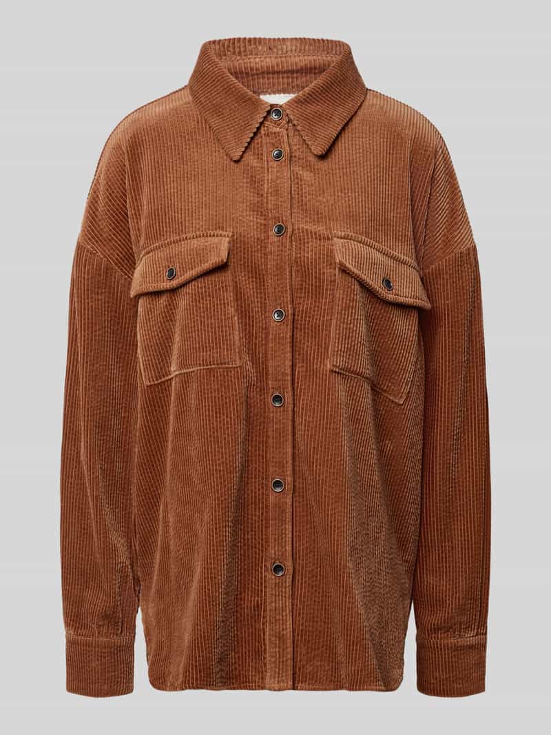 Gestuz Relaxed fit overhemdblouse van corduroy model 'PADOW'