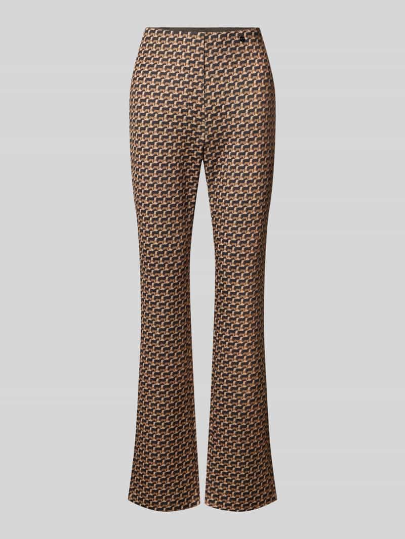 Marc Cain flared cut broek in all-over look met elastische band