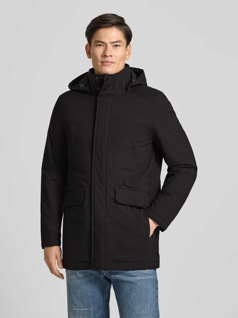 Geox Regular fit parka met afneembare capuchon