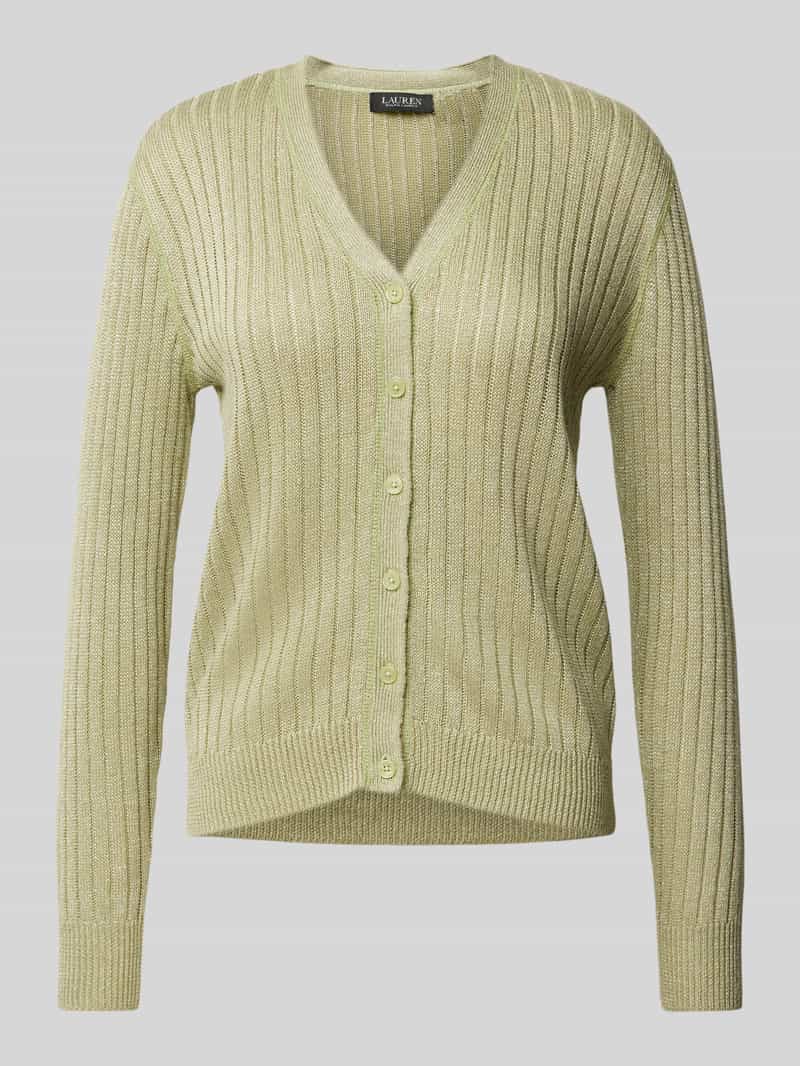 Lauren Ralph Lauren Linnen cardigan met V-hals model 'DENZEL'