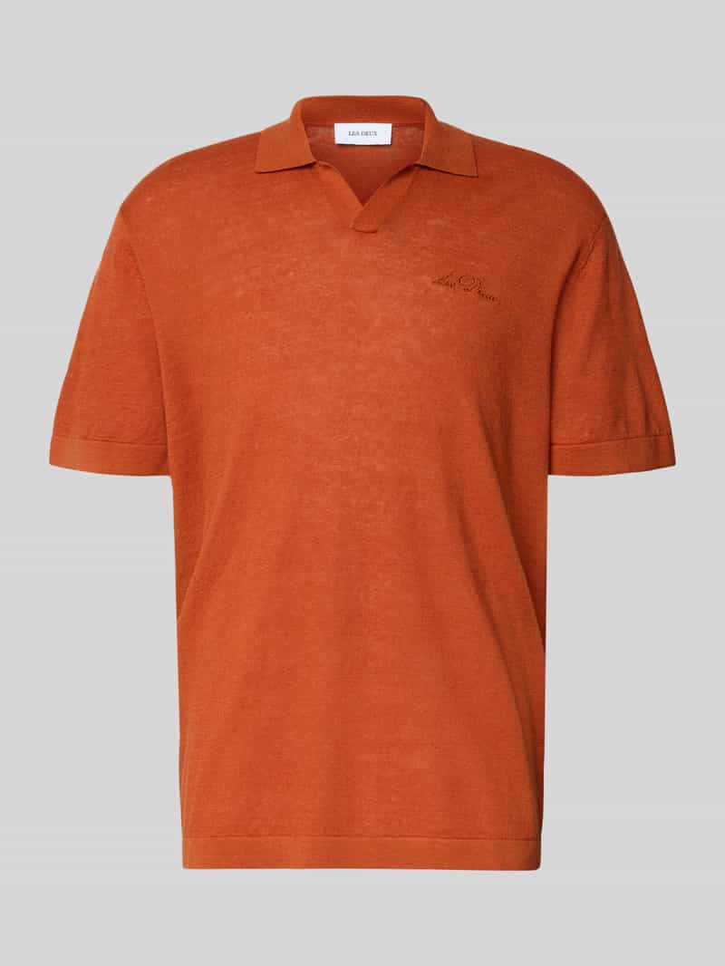 Les Deux Regular fit poloshirt van een mix van linnen en katoen model 'Emmanuel'