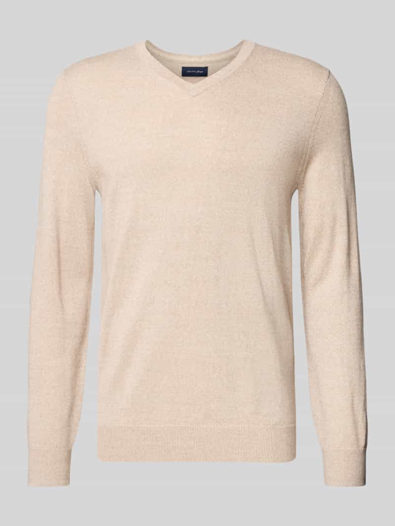 Gebreide pullover van wolmix met V-hals