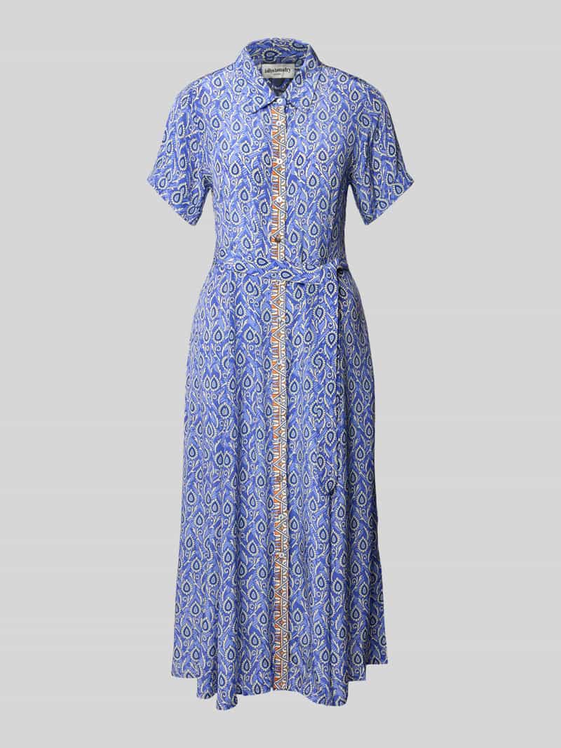 LOLLYS LAUNDRY Overhemdjurk van viscose met strikceintuur model 'Blake'