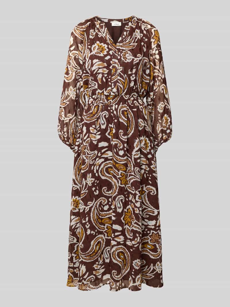s.Oliver RED LABEL Getailleerde chiffon jurk met effectgaren als details