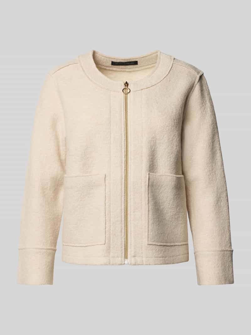 Betty Barclay Blazer van een mix van viscose en wol met ritssluiting