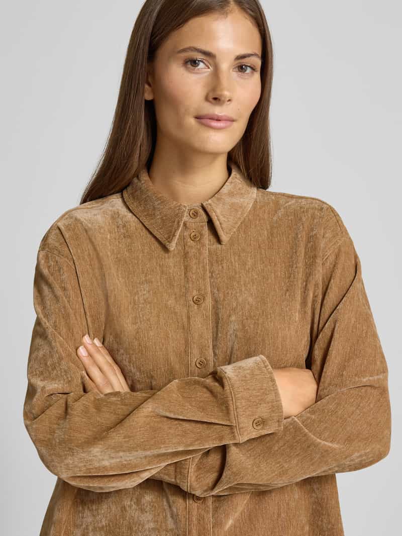 Jake*s Casual Relaxed fit overhemdkraag van fluweel