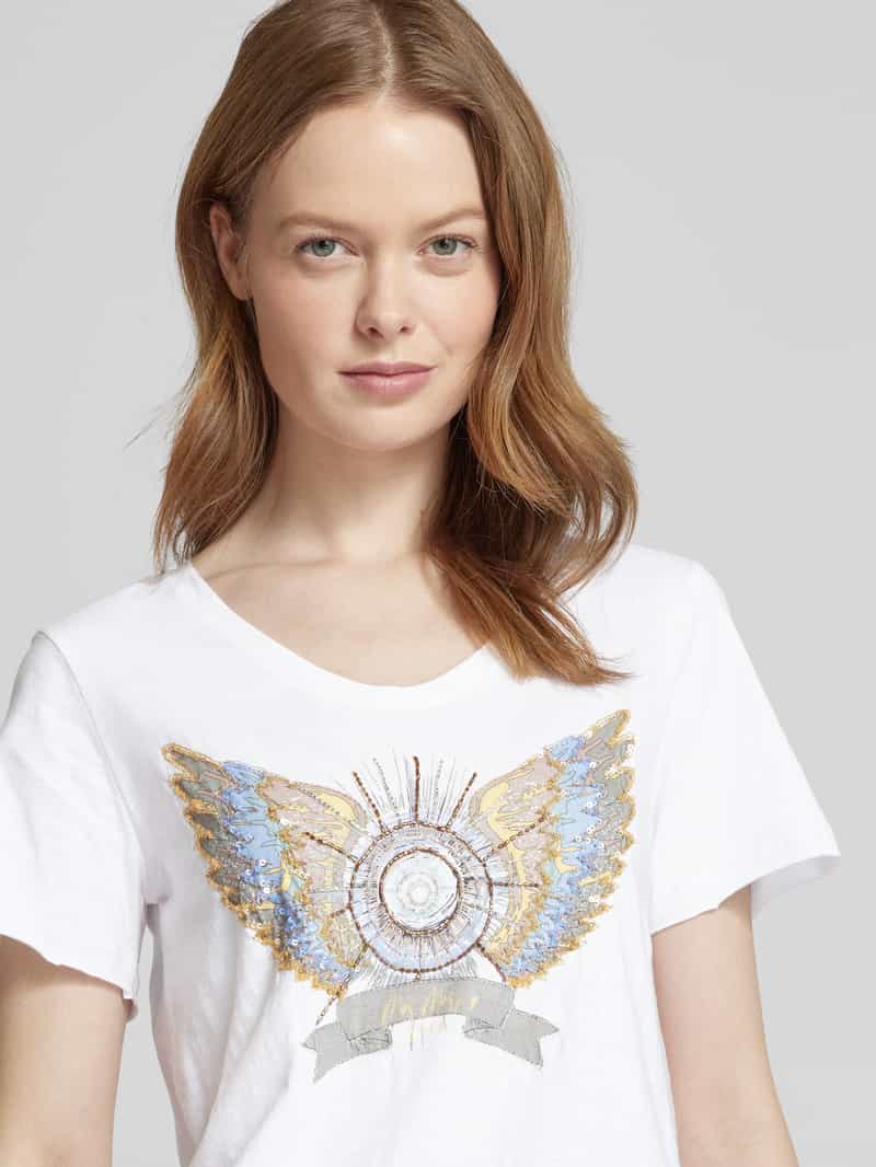 MOS MOSH T-shirt met siersteentjes model 'GETHI'