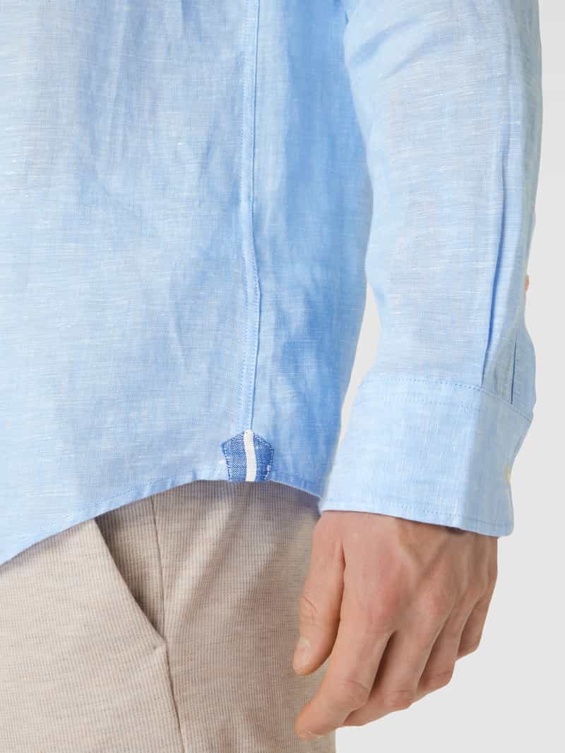 Christian Berg Men Regular fit linnen overhemd met button-downkraag
