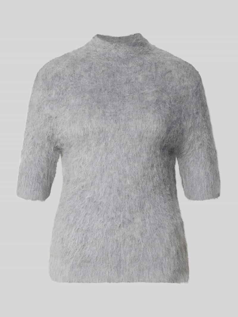 Someday. Gebreid shirt van alpacamix met korte opstaande kraag