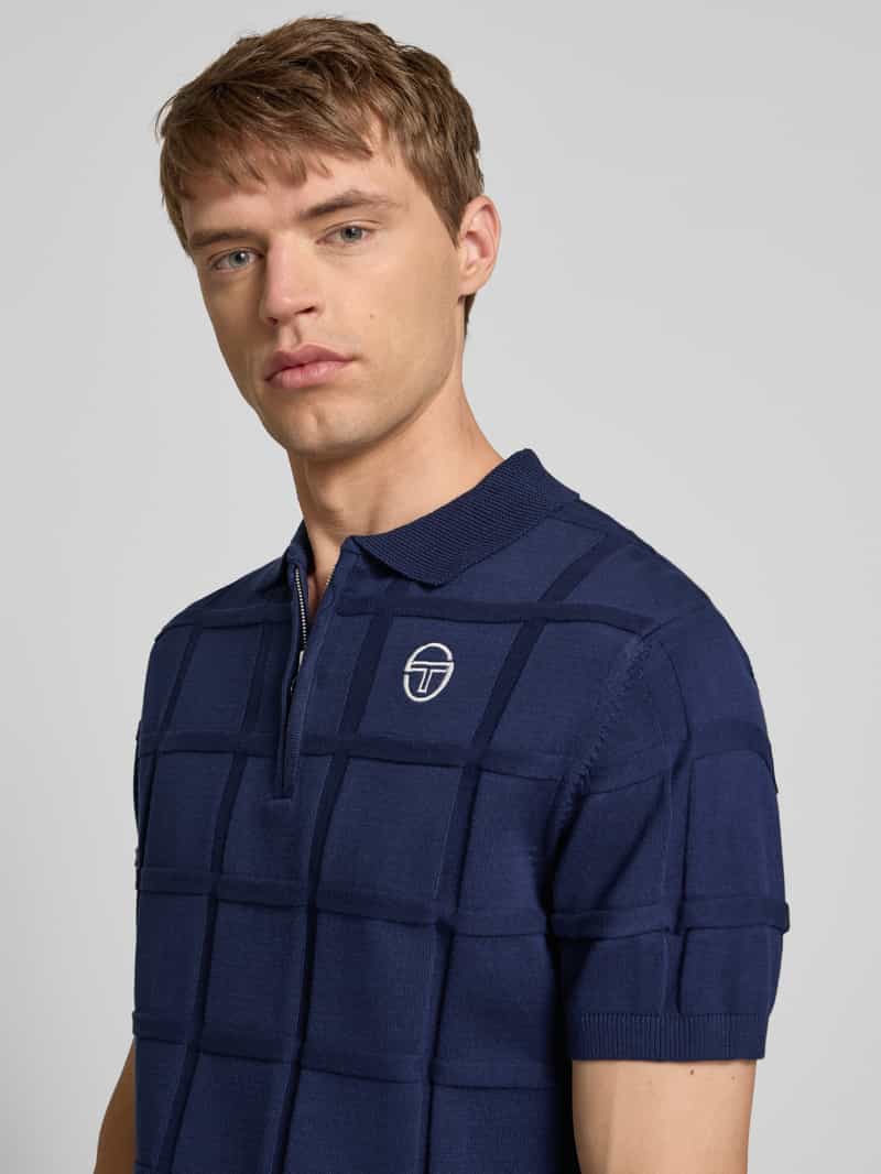 Sergio Tacchini Slim fit poloshirt met structuurmotief model 'LORENZO'