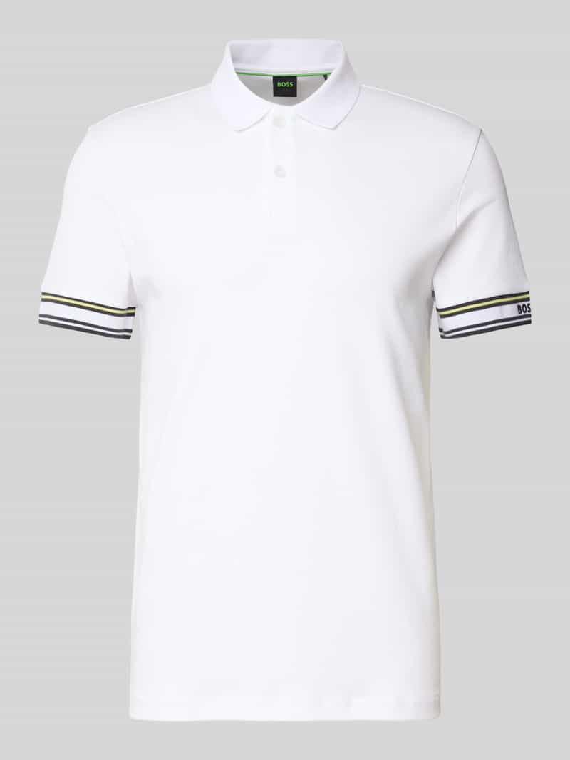 BOSS GREEN Poloshirt Polo Zone met piqué-strepen en een logo op de mouw