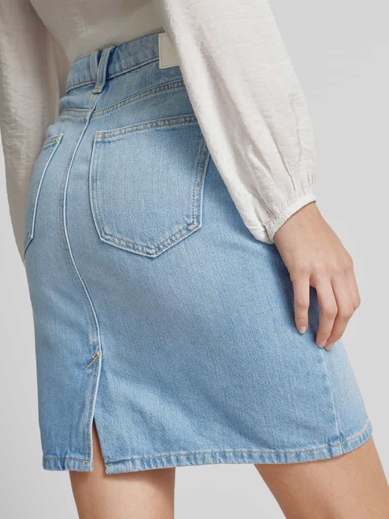 Tom Tailor Knielange jeansrok met steekzakken opzij