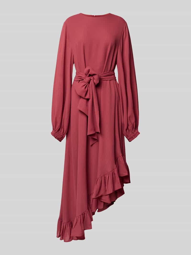 Essentiel Antwerp Flatteuze maxi-jurk met asymmetrische ruchezoom model 'IFLOWER'