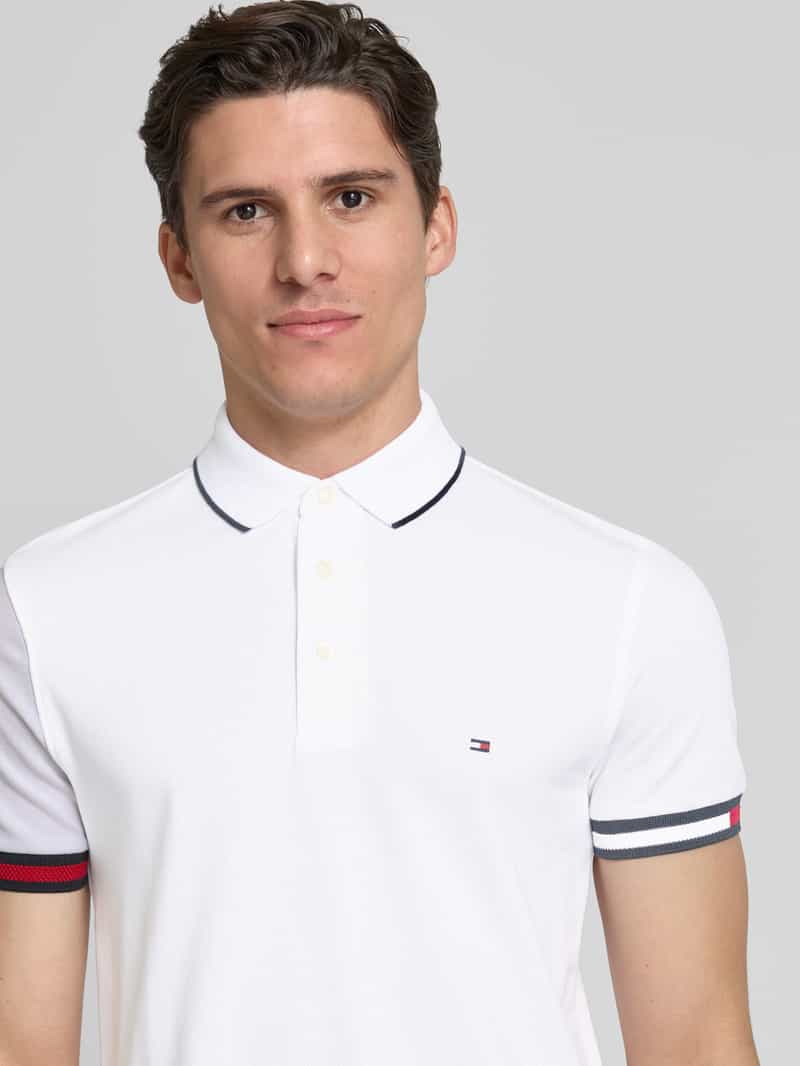 Tommy Hilfiger Slim fit poloshirt van een mix van katoen en elastaan