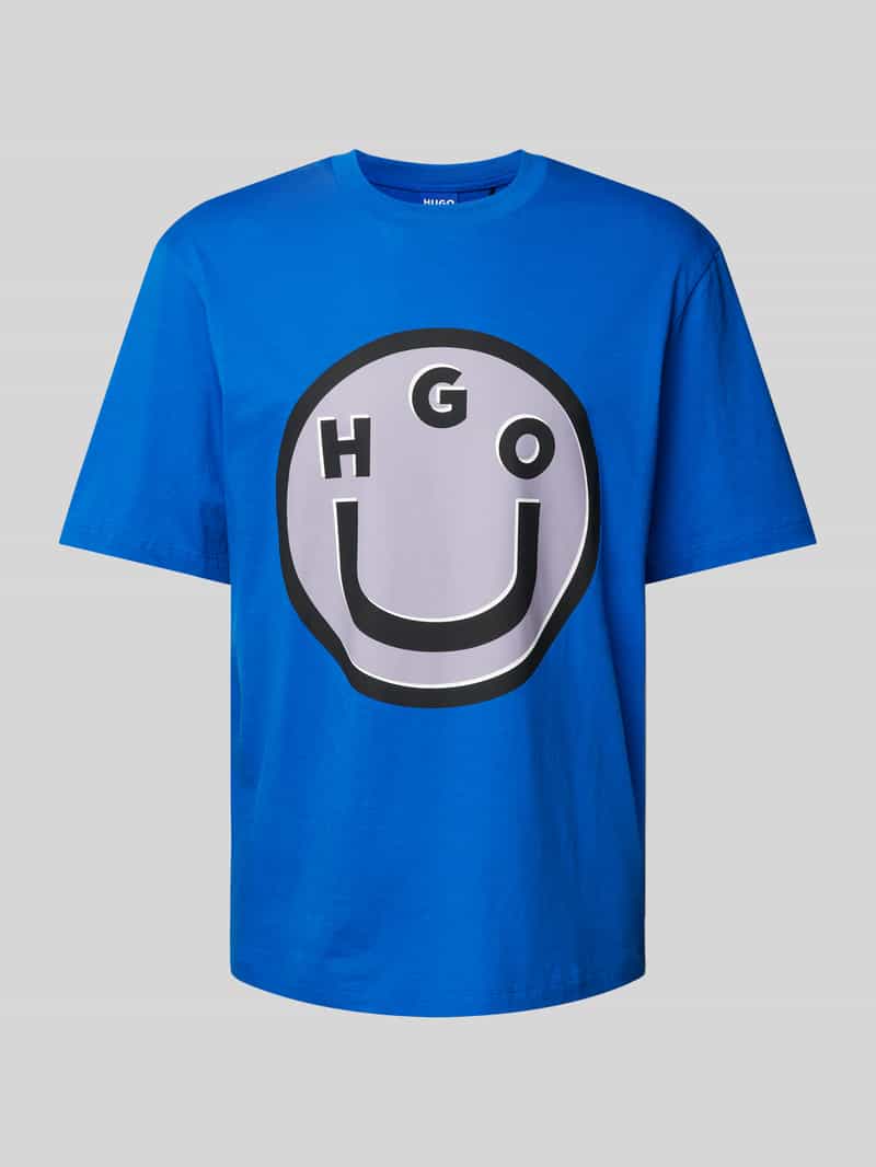 Hugo Blue T-shirt met motiefprint, model 'Nimper'