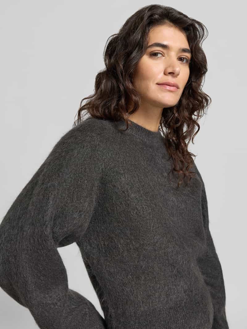 SELECTED WOMEN Regular fit pullover van mix van mohair en wol model 'MIRA' antraciet, foto 4