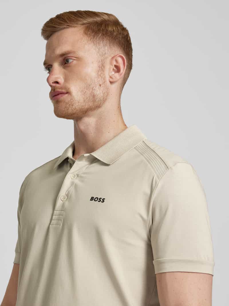 BOSS Green Poloshirt met labelprint model 'Paddy'
