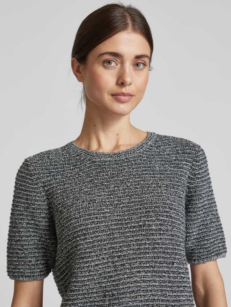 Marc O'Polo Slim fit pullover met korte mouwen van katoenmix met een melange-effect