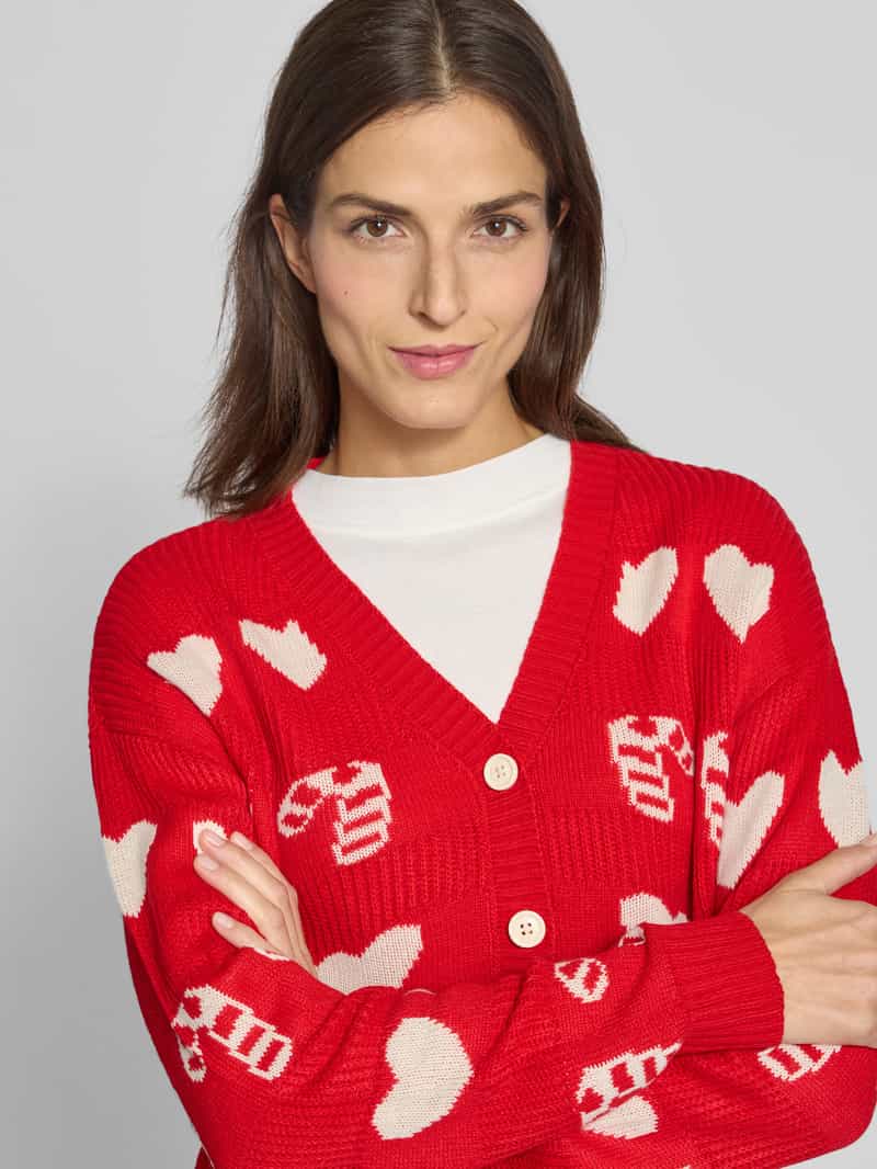 Vero Moda Gebreid jack met kerstmotief model 'CANDYHEARTS'