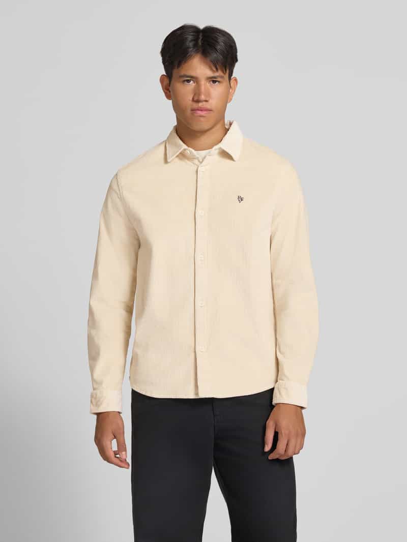 REVIEW Slim fit corduroy overhemd van katoenmix