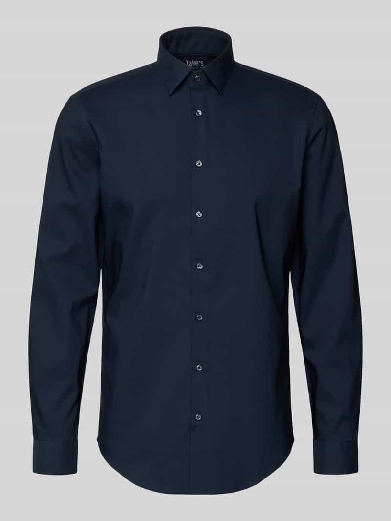 Slim Fit business-overhemd met Kentkraag