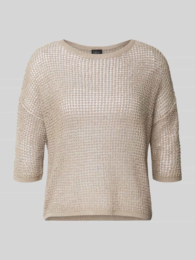 s.Oliver BLACK LABEL Kort gebreid shirt van katoenmix