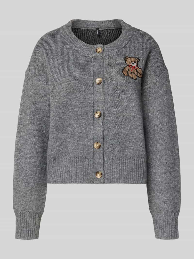 Only Relaxed fit gebreid jack met motiefprint model 'TEDDY'