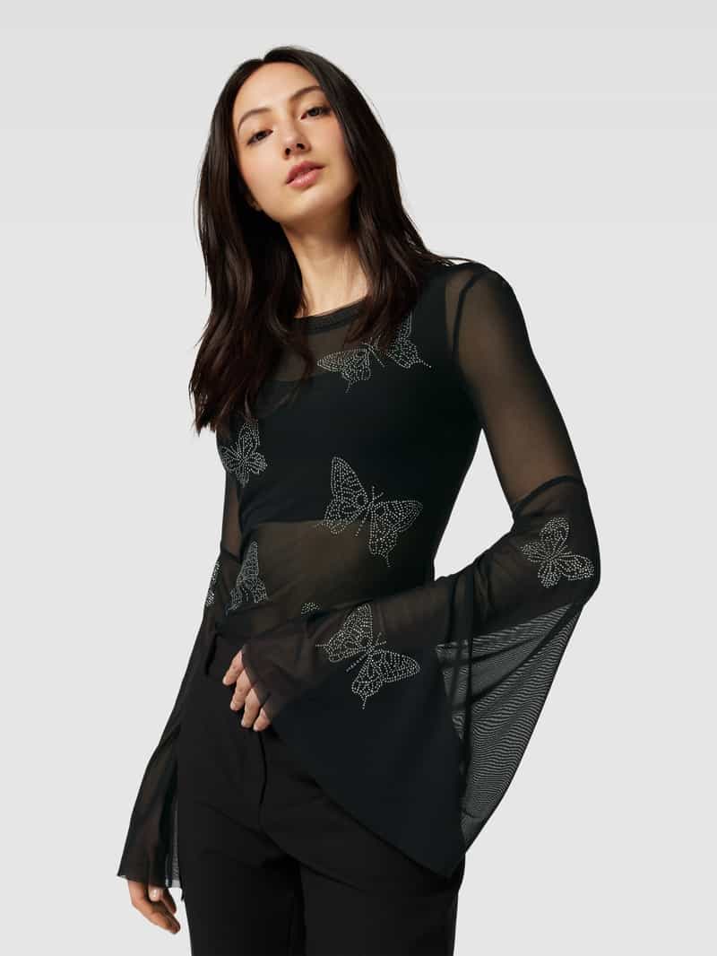 Guess Mesh top met all-over dierenprint
