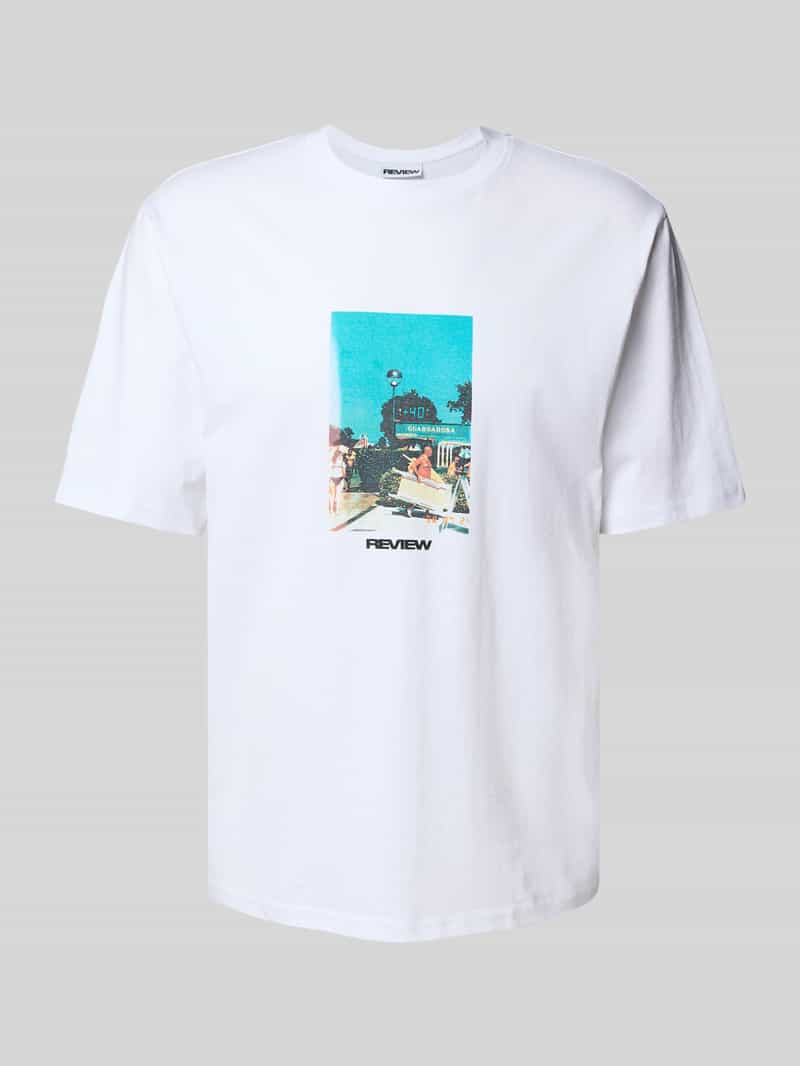 Regular fit T-shirt van een mix van katoen en viscose