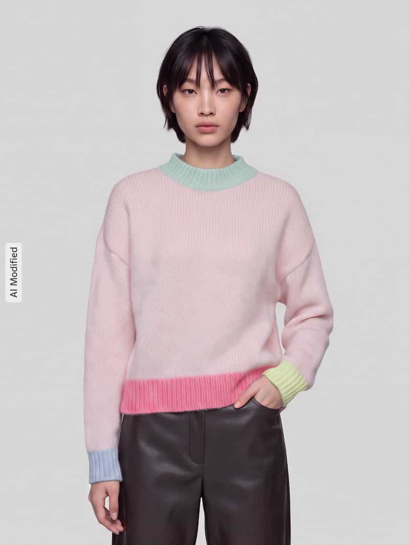Only relaxed fit pullover met colour-blocking