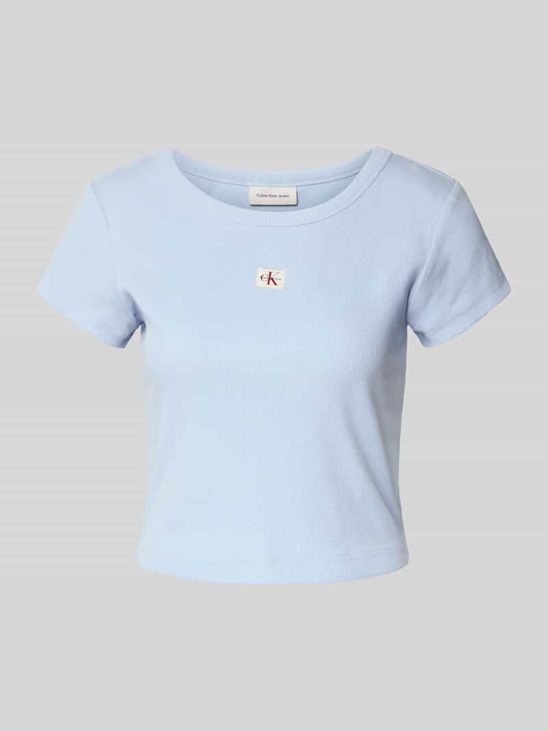 Kort T-shirt met labeldetail