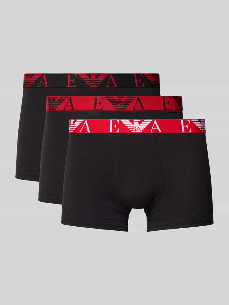 Emporio Armani Boxershort met elastische band met label in een set van 3 stuks
