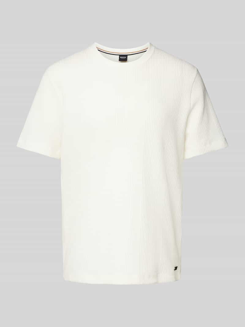 Boss T-shirt met geribde ronde hals