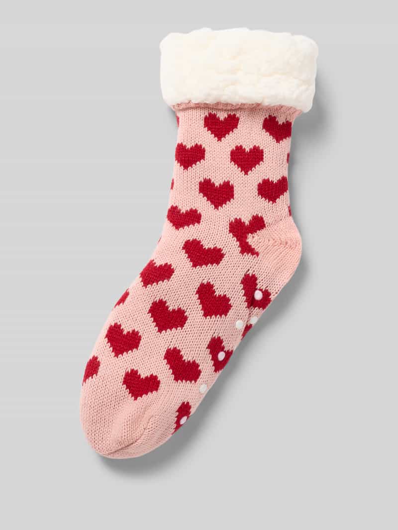 CAPELLI NEW YORK Knuffelsokken met imitatiebont model 'Heart'