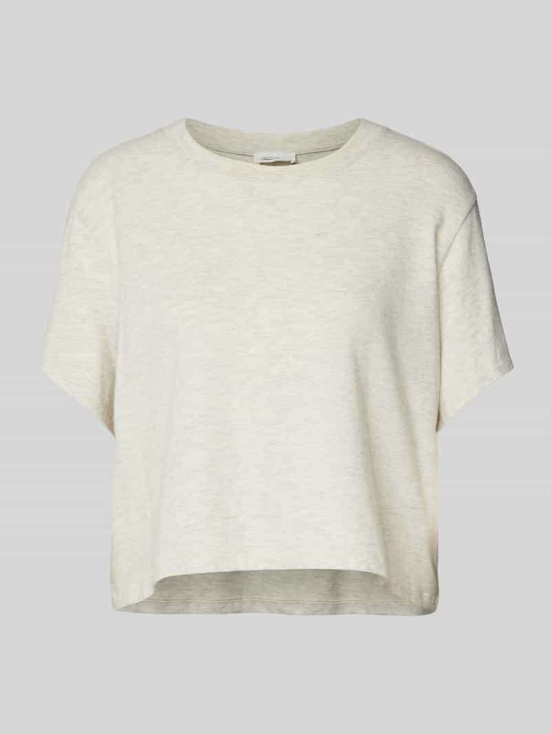 American vintage Kort T-shirt met geribde ronde hals