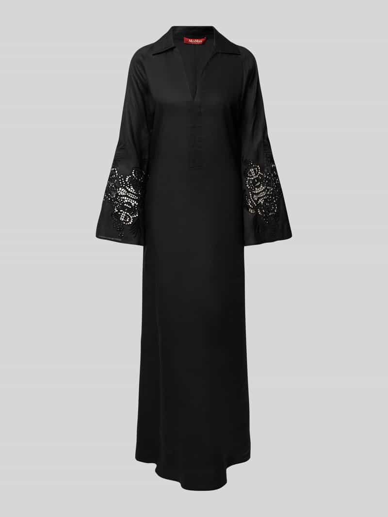 Max Mara Studio Linnen jurk met broderie anglaise model 'STRANO'