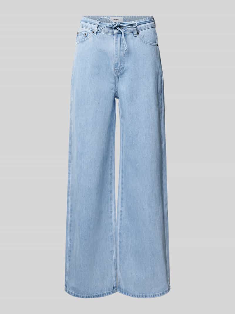 moves Wide leg jeans met strikceintuur model 'Adanna'