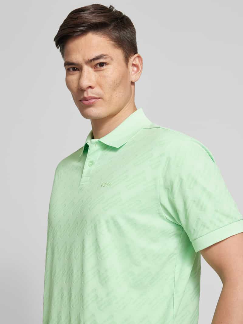 BOSS Green Regular fit poloshirt met all-over motief model 'Pirax'