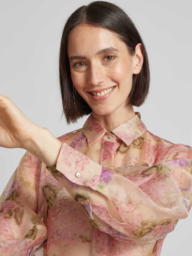 Max Mara Studio Regular fit zijden blouse met blinde knoopsluiting