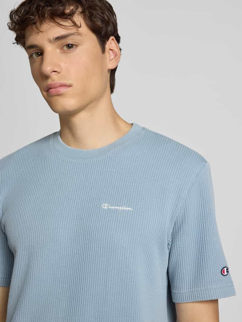 Champion T-shirt met logostitchings en ronde hals