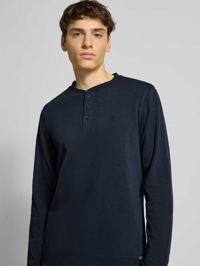 Blend Shirt met lange mouwen en korte knoopsluiting model 'BRAT'