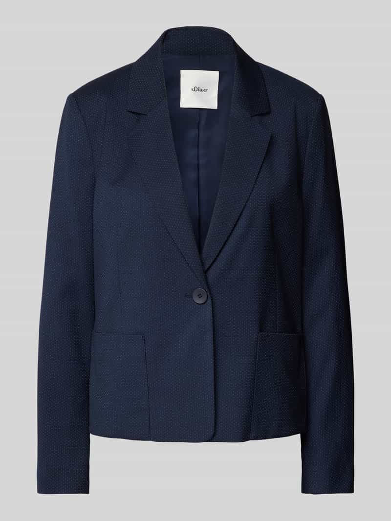 s.Oliver BLACK LABEL Regular fit blazer van viscosemix met grote zakken