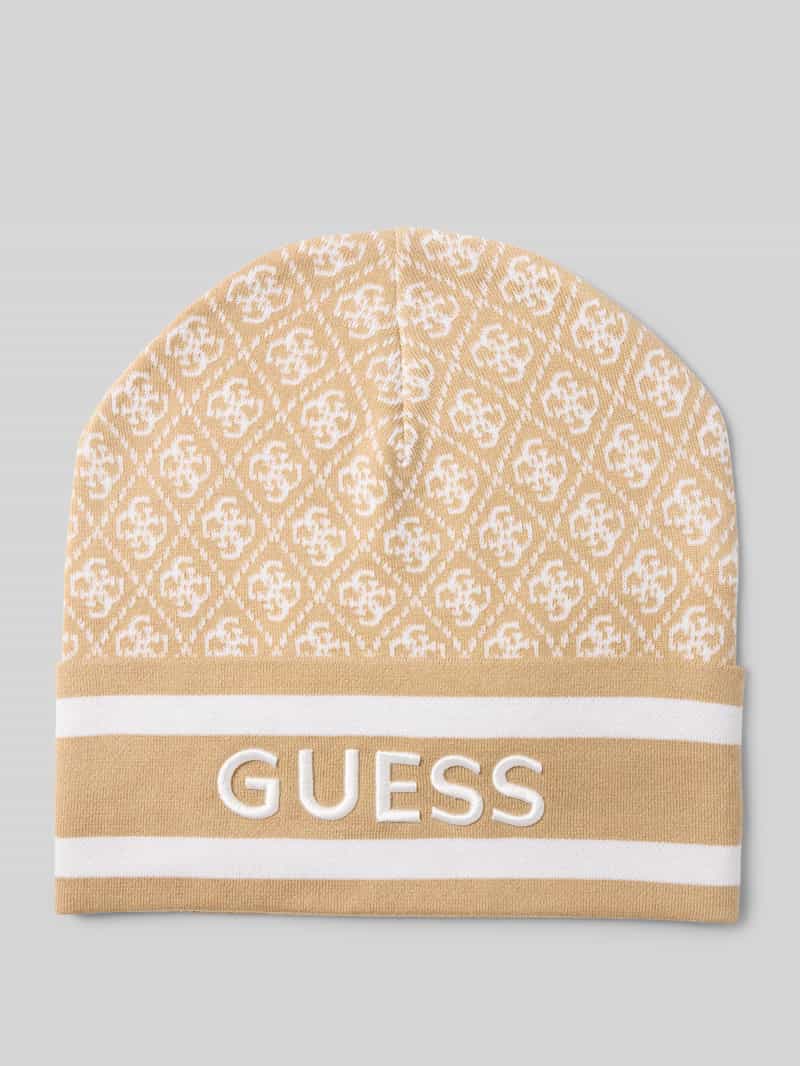 Guess Gebreide muts met labelstitching model 'SEVYN'